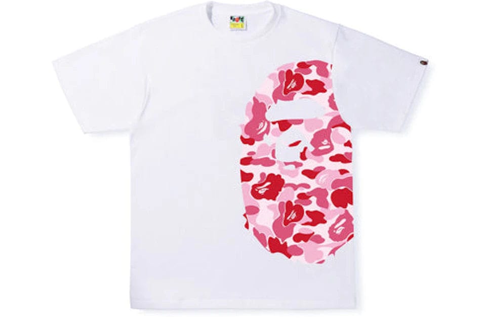 BAPE CLOTHING BAPE ABC SIDE BIG APE TEE WHITE / PINK