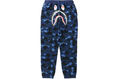 BAPE CLOTHING BAPE CAMO SHARK SWEATPANTS NAVY