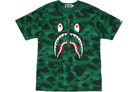 BAPE CLOTHING BAPE CAMO SHARK TEE GREEN