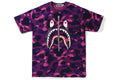 BAPE CLOTHING BAPE CAMO SHARK TEE PURPLE