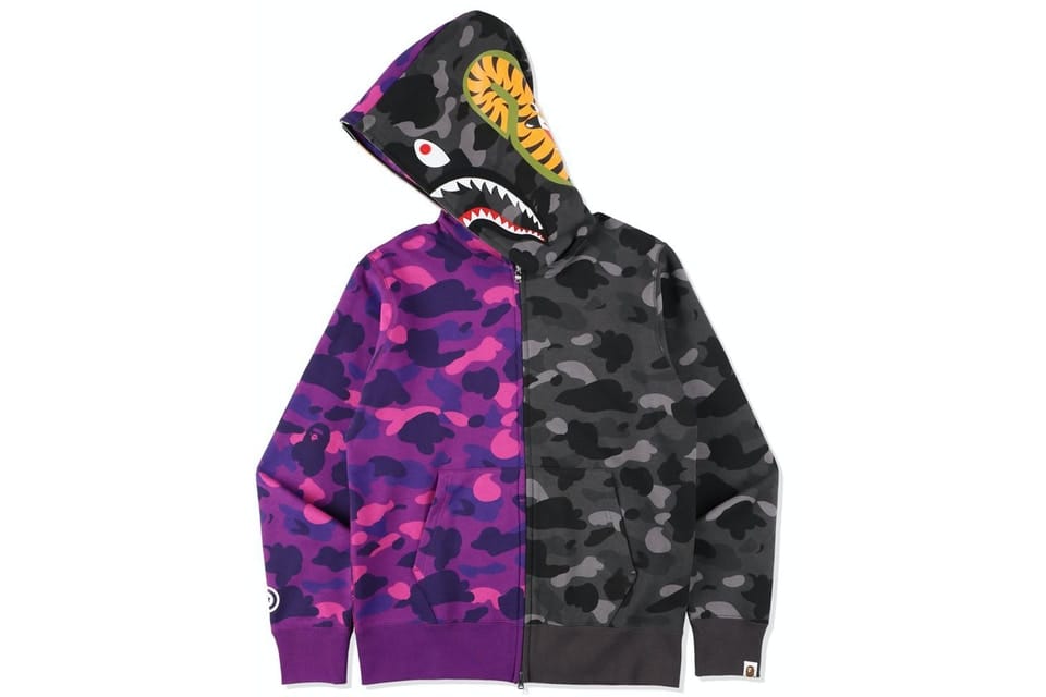 Bape half and half hoodie on sale