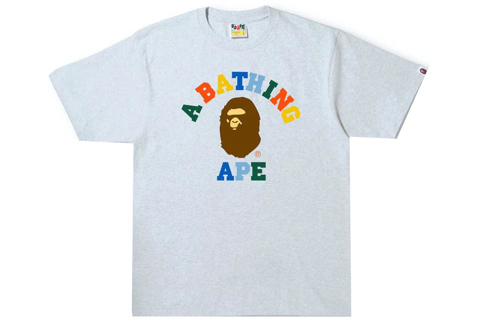 TEE-SHIRT BAPE COLORS COLLEGE GRIS