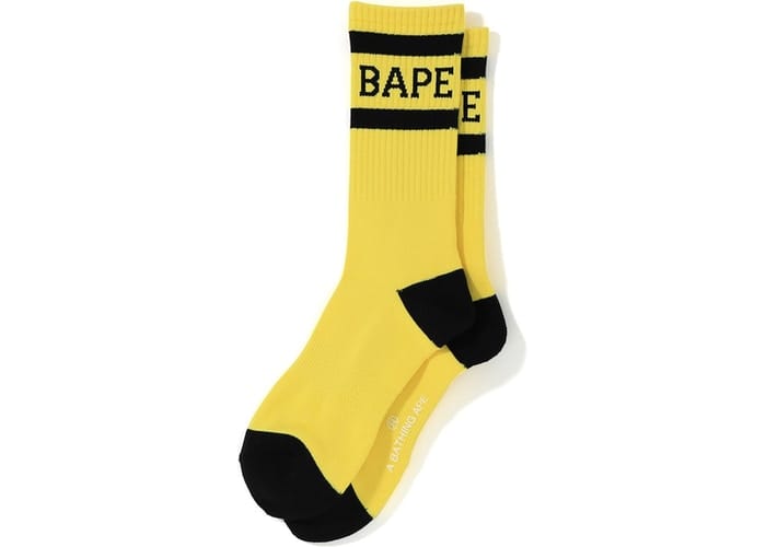 BAPE ACCESSORIES BAPE HIGH SOCKS YELLOW -RaIlYttD