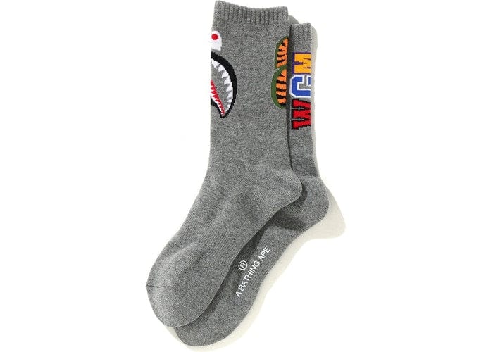 BAPE ACCESSORIES BAPE WGM GREY SOCKS