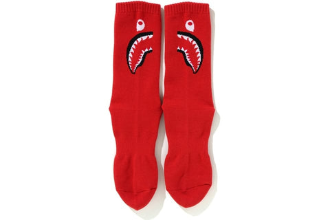 BAPE ACCESSORIES BAPE SHARK SOCKS RED