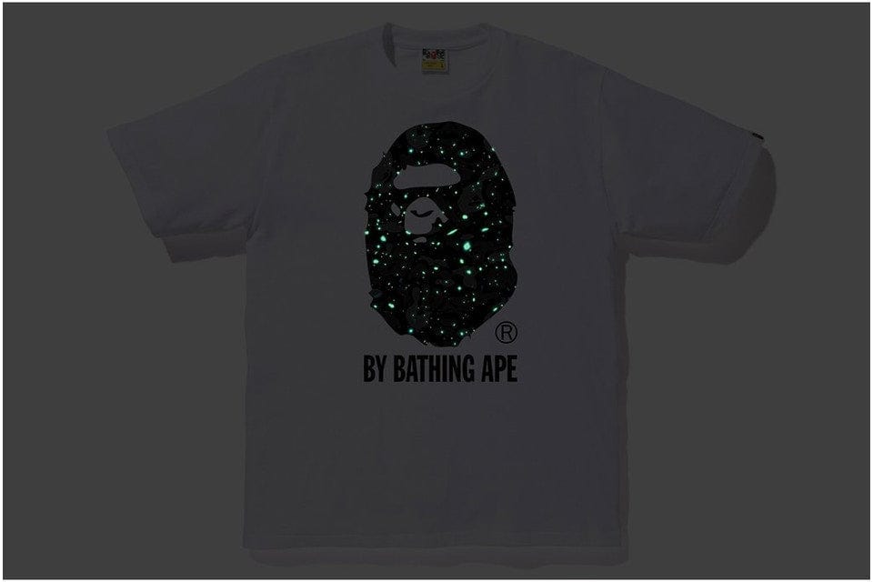 BAPE CLOTHING BAPE SPACE CAMO BIG APE HEAD TEE WHITE