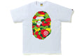BAPE BAPE COLOR CAMO BIG APE HEAD TEE WHITE / MULTI