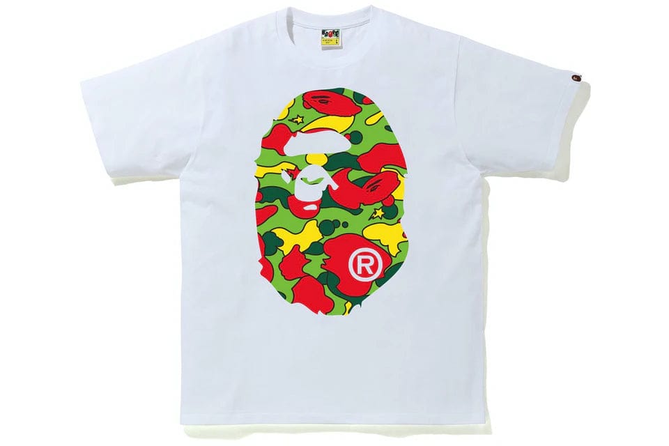 BAPE BAPE COLOR CAMO BIG APE HEAD TEE WHITE / MULTI