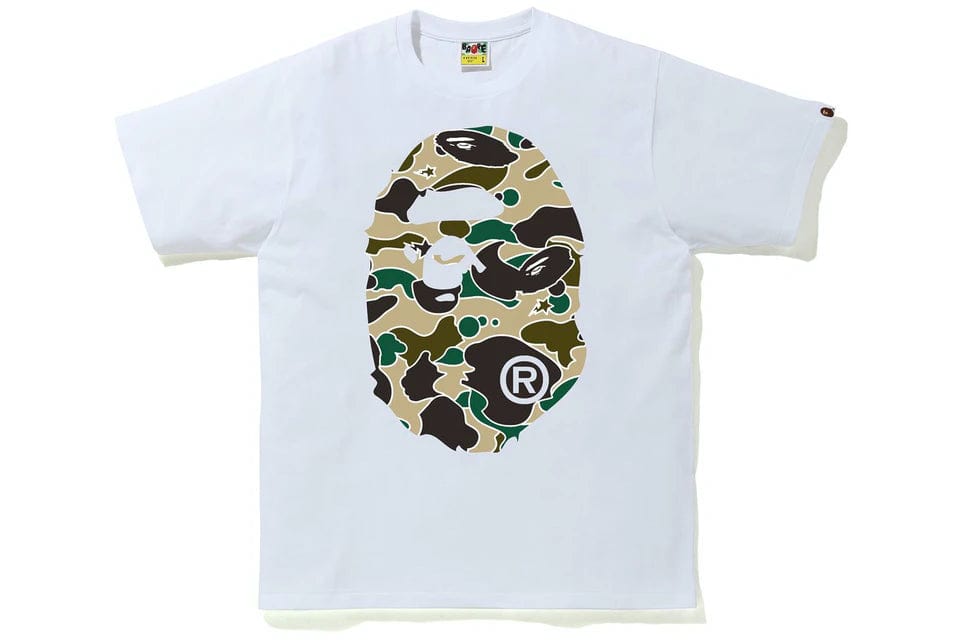 BAPE BAPE BIG HEAD CAMO TEE WHITE / YELLOW