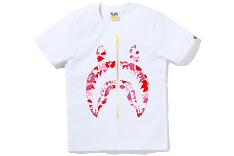BAPE CLOTHING BAPE ABC CAMO SHARK TEE WHITE / PINK SS22