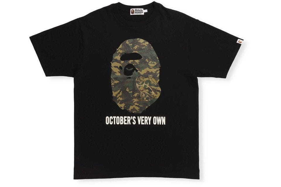 BAPE CLOTHING BAPE X OVO WOODLAND CAMO APE HEAD T-SHIRT BLACK uTyWd7Icm