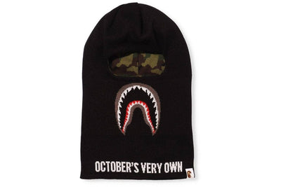 ACCESSOIRES BAPE BAPE X OVO WOODLAND CAMO SHARK BALACLAVA REVERSIBLE NOIR w6JJ657CJ