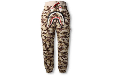 BAPE CLOTHING BAPE X OVO WOODLAND CAMO SHARK REVERSIBLE SWEATPANTS RED