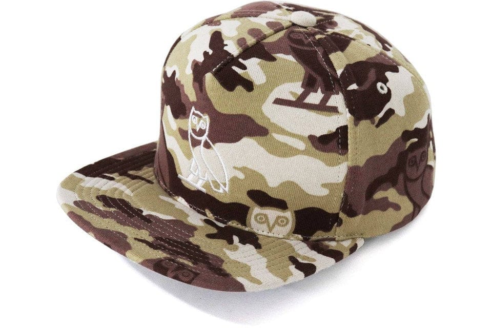 BAPE ACCESSORIES BAPE X OVO WOODLAND CAMO SNAPBACK CAP BEIGE IExvBE3Bd