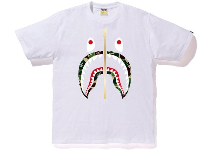 Vêtements BAPE TEE ABC GOLD ZIP SHARK BLANC/VERT