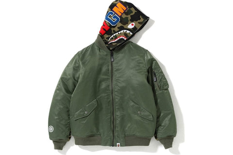 BAPE CLOTHING BAPE 1ST CAMO SHARK HOODIE JACKET GREEN