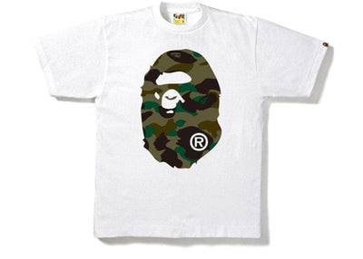 BAPE CLOTHING BAPE 1ST CAMO BIG APE HEAD TEE WHITE/GREEN