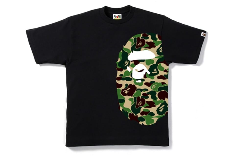 BAPE CLOTHING BAPE ABC SIDE BIG APE HEAD TEE BLACK / GREEN