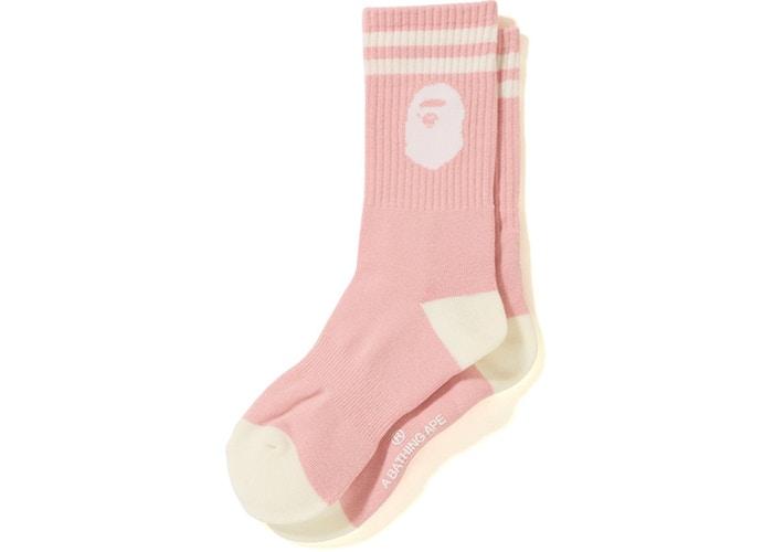 BAPE ACCESSORIES BAPE APE HEAD SOCKS PINK BPPINK