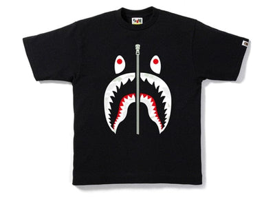 BAPE CLOTHING BAPE CITY CAMO SHARK TEE BLACK/WHITE