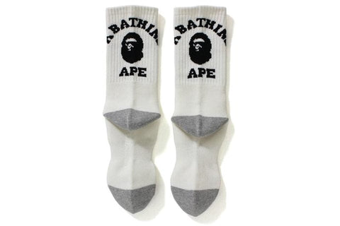 BAPE ACCESSORIES BAPE COLLEGE SOCKS WHITE qW8pq2tHn