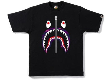 BAPE CLOTHING BAPE COLOR CAMO SHARK TEE BLACK/PURPLE