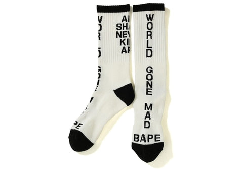 BAPE ACCESSORIES BAPE WGM ASNKA SOCKS WHITE
