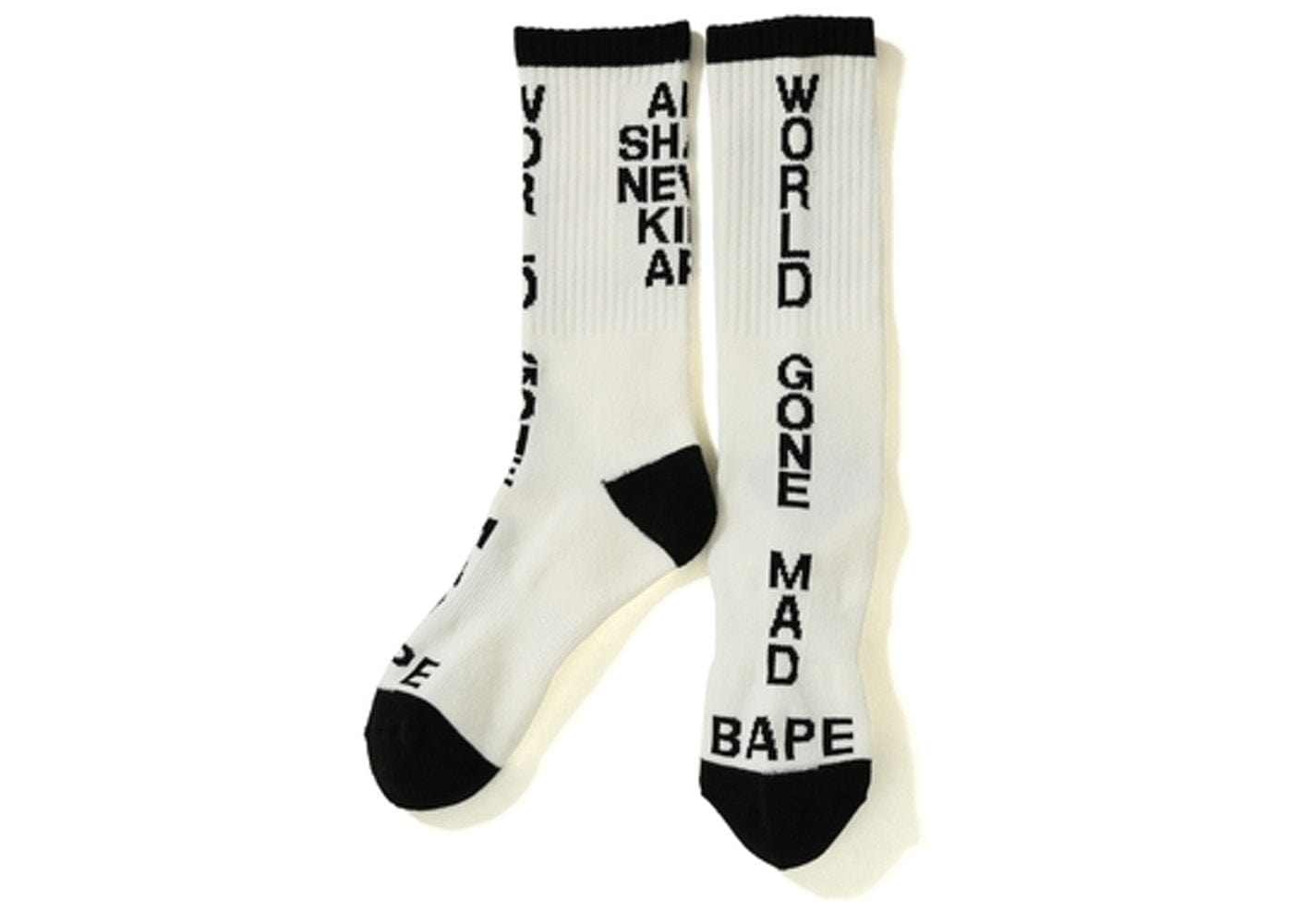 BAPE ACCESSORIES BAPE WGM ASNKA SOCKS WHITE