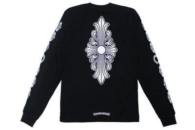 CHROME HEARTS CLOTHING CHROME HEARTS FLORAL CROSS LONG SLEEVE BLACK