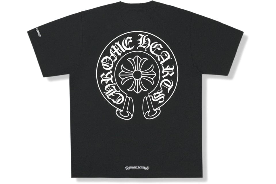 CHROME HEARTS CLOTHING CHROME HEART HORSE SHOE POCKET T-SHIRT BLACK