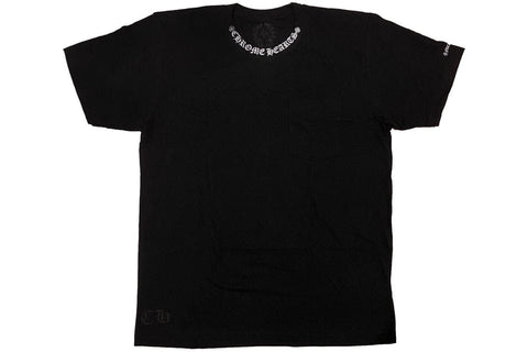 CHROME HEARTS CLOTHING CHROME HEART NECK LOGO FUCK YOU SLEEVE T-SHIRT BLACK