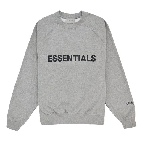 ESSENTIALS CLOTHING ESSENTIALS FOG 3D SILICON CREWNECK DARK HEATHER GREY