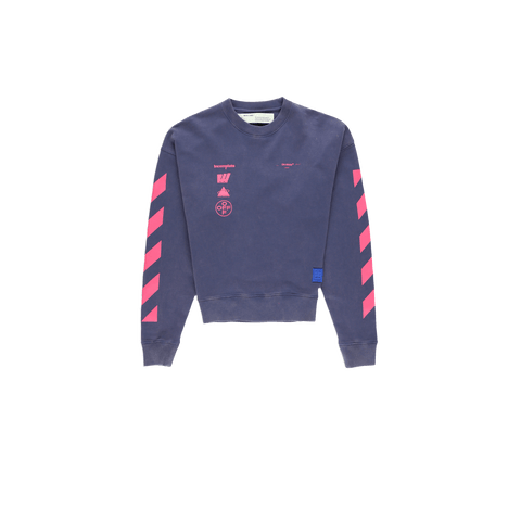OFF WHITE CLOTHING OFF WHITE DIAGONAL DE SILVA OVERSIZED SWEATSHIRT BLUE / PINK cIEWqA2U2