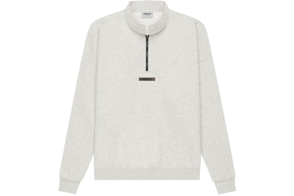 ESSENTIALS CLOTHING ESSENTIALS FOG MOCKNECK HALF ZIP LIGHT OATMEAL