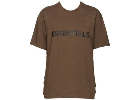 ESSENTIALS CLOTHING FEAR OF GOD ESSENTIALS X SSENSE 3D SILICON APPLIQUE T-SHIRT BROWN