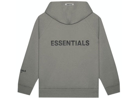 ESSENTIALS CLOTHING ESSENTIALS FOG 3D SILICON ZIP UP HOODIE GREY ZIP GREY