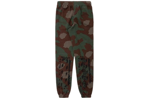 OFF WHITE CLOTHING OFF WHITE IMPRESSIONISM BLACK PRINT SWEATPANTS CAMO GREEN
