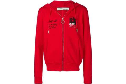 OFF WHITE CLOTHING OFF WHITE MONA LISA ZIP UP HOODIE RED