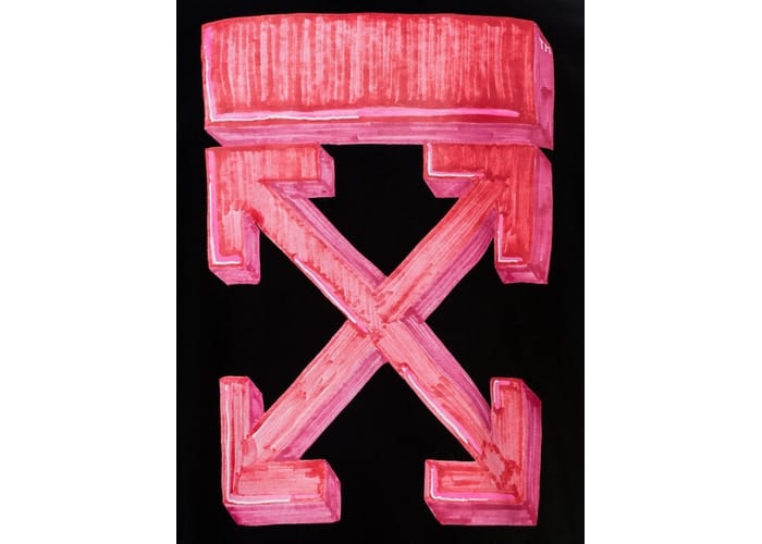 OFF WHITE CLOTHING OFF WHITE BLACK MARKER ARROWS T-SHIRT BLACK/RED
