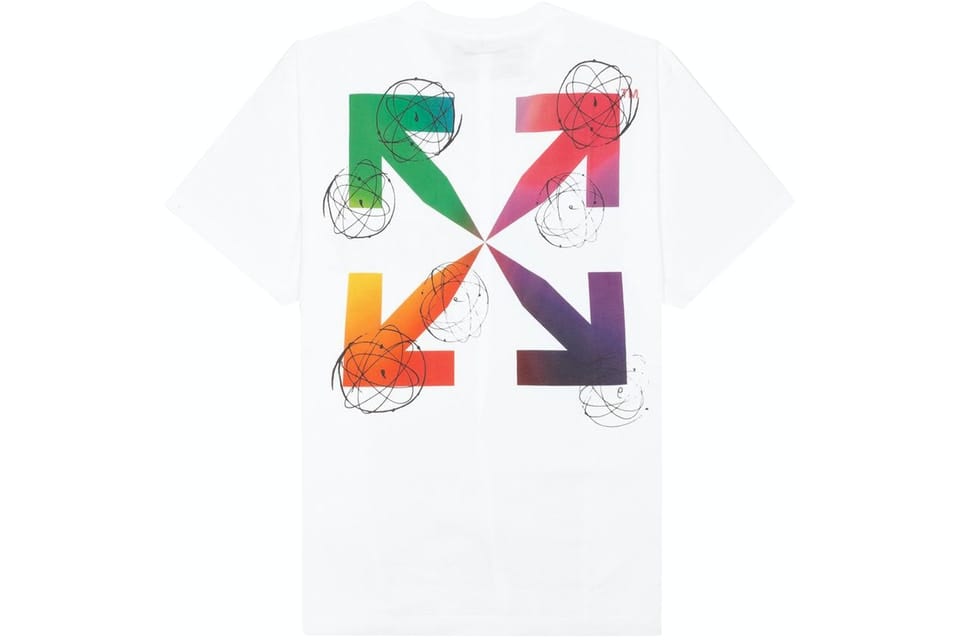 VÊTEMENTS EN BLANC VÊTEMENTS EN BLANC FUTUR ATOMES BLANC TEE-SHIRT FLÈCHE MULTICOLORE