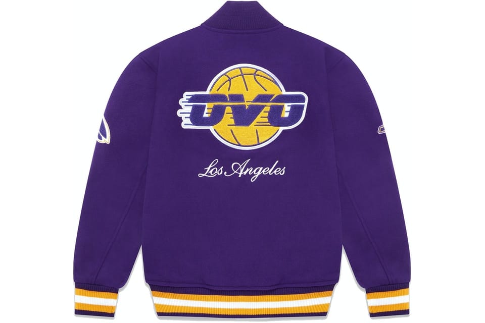 OVO CLOTHING OVO X NBA LAKERS VARSITY JACKET PURPLE