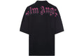 PALM ANGELS CLOTHING PALM ANGELS DOUBLE LOGO T-SHIRT BLACK / FUCHSIA