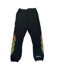 CHROME HEARTS CLOTHING CHROME HEARTS MULTI COLOR HORSE SHOE FLORAL SWEATPANTS BLACK