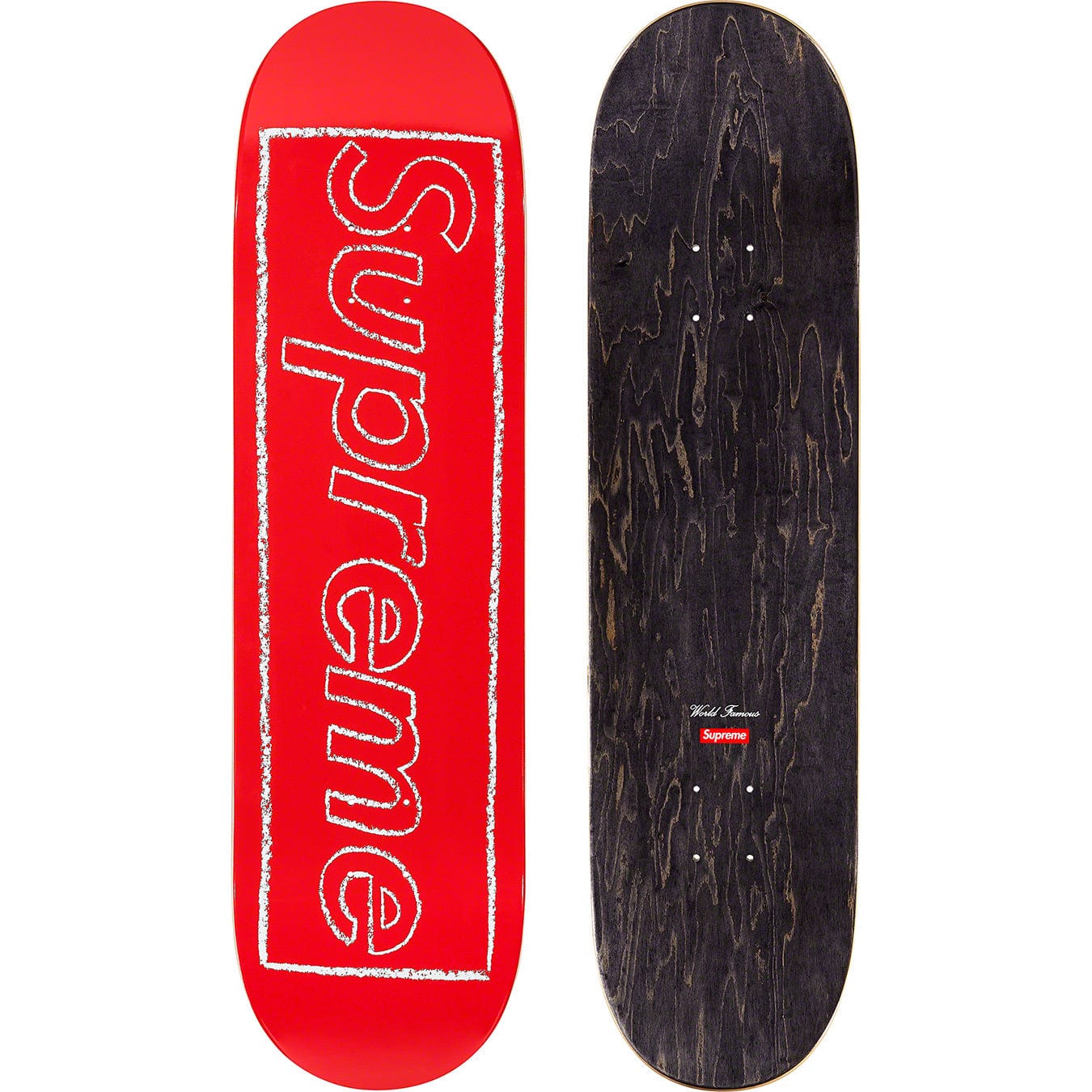 スケートボード Supreme - kaws chalk logo skateboad red deck SUPREME KAWS CHALK LOGO SKATEBOARD DECK RED – ONE OF A KIND