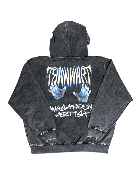 WASHROOMARTIST CLOTHING WASHROOMARTIST WRAT HOODIE WASHED BLACK
