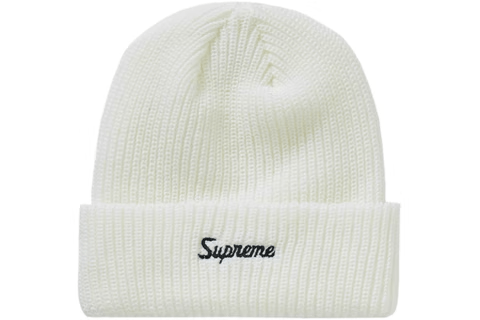 SUPREME CLOTHING SUPREME LOOSE GAUGE BEANIE WHITE