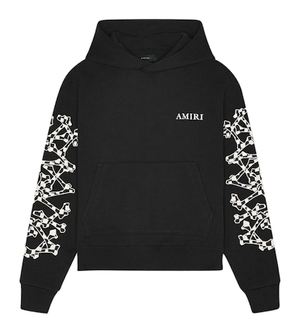 Amiri Black Wes Lang Edition Checkered Bones Hoodie (sweat à capuche)