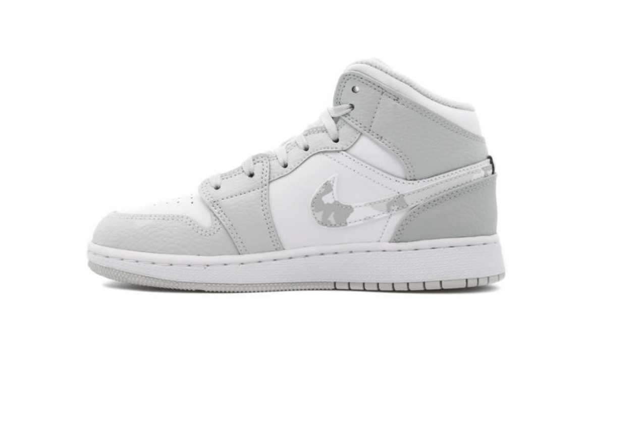 JORDAN SHOES JORDAN 1 MID GREY CAMO GS