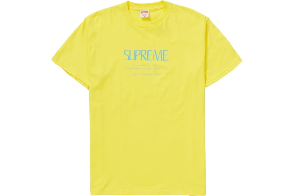 SUPREME CLOTHING SUPREME ANNO DOMINI TEE YELLOW