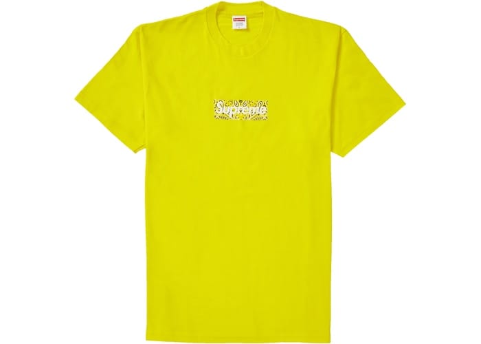Supreme Clothing Supreme Bandana Box Logo Tee Yellow